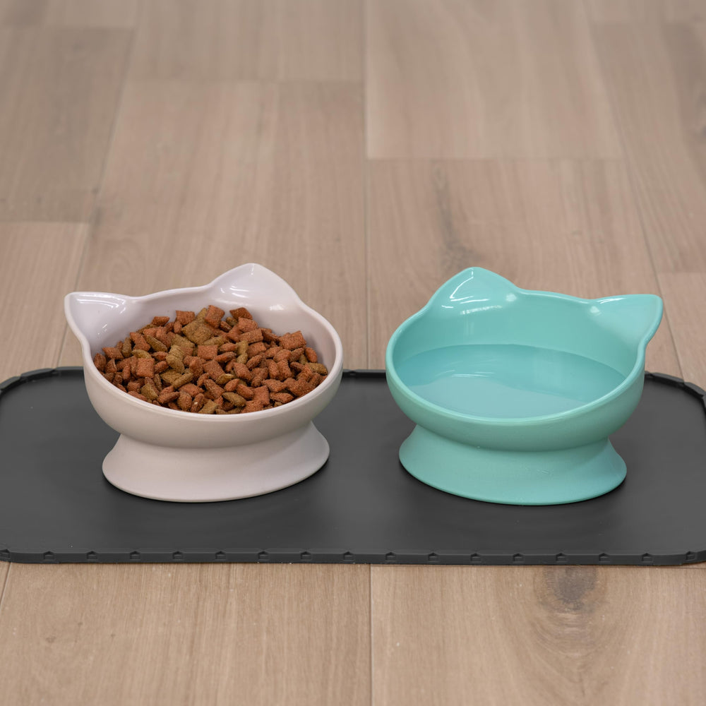 Ensemble Kitty City, deux bols parfaits pour repas quotidiens et hydratation.