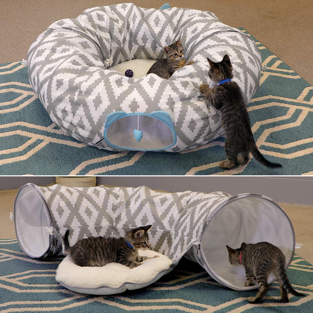 Kitty City grand-tunnel-chat-en-action, stimule l’agilité et l’exploration.