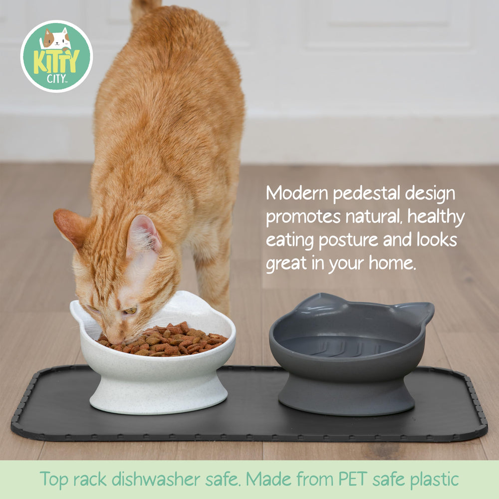 Kitty City, rainures internes du bol favorisent un repas plus lent.