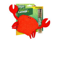 KITTY KA-ZOOM ZOOMIE Crabe, jouet-herbe-a-chat-remplissable, stimule l'activité ludique.