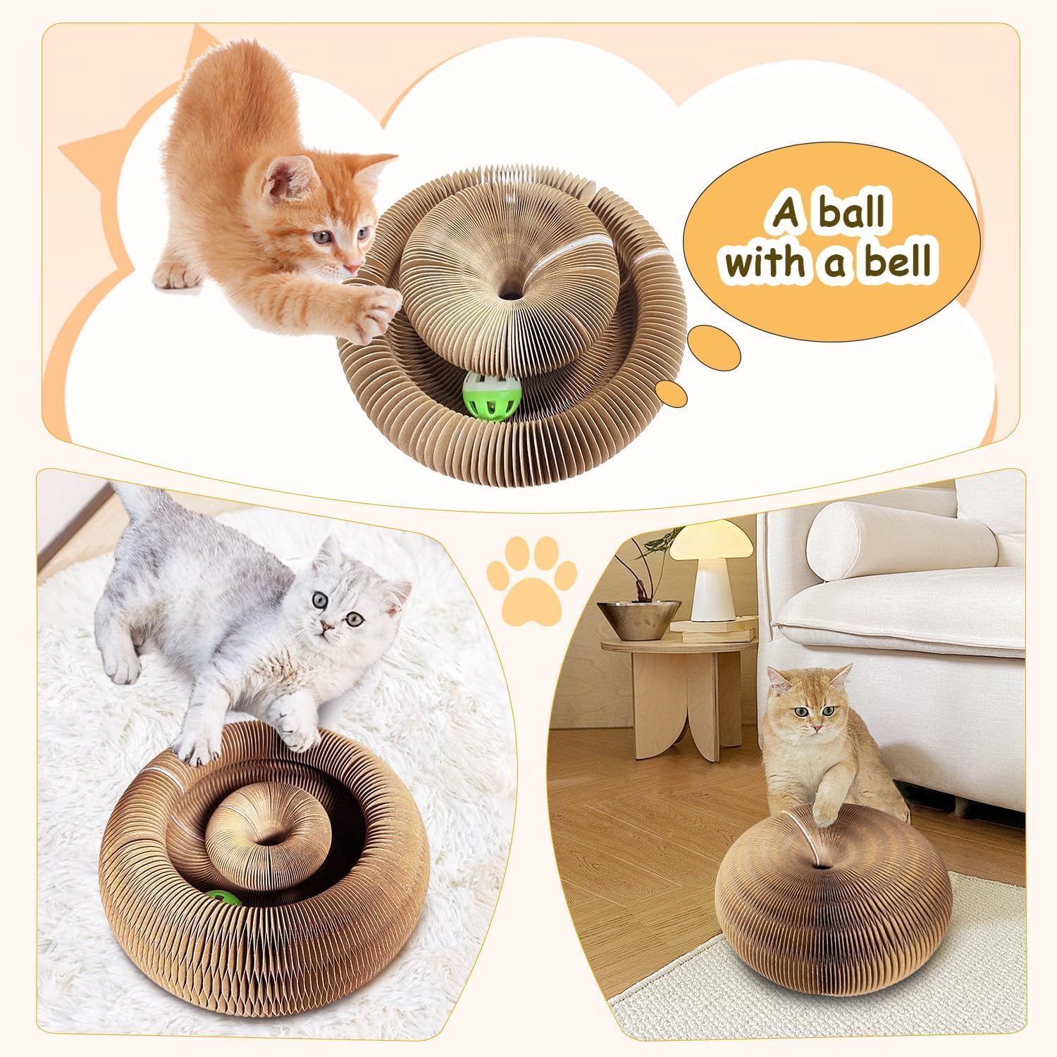 Kitty Kurlz: carton corrugé durable conçu pour des sessions de jeu prolongées.