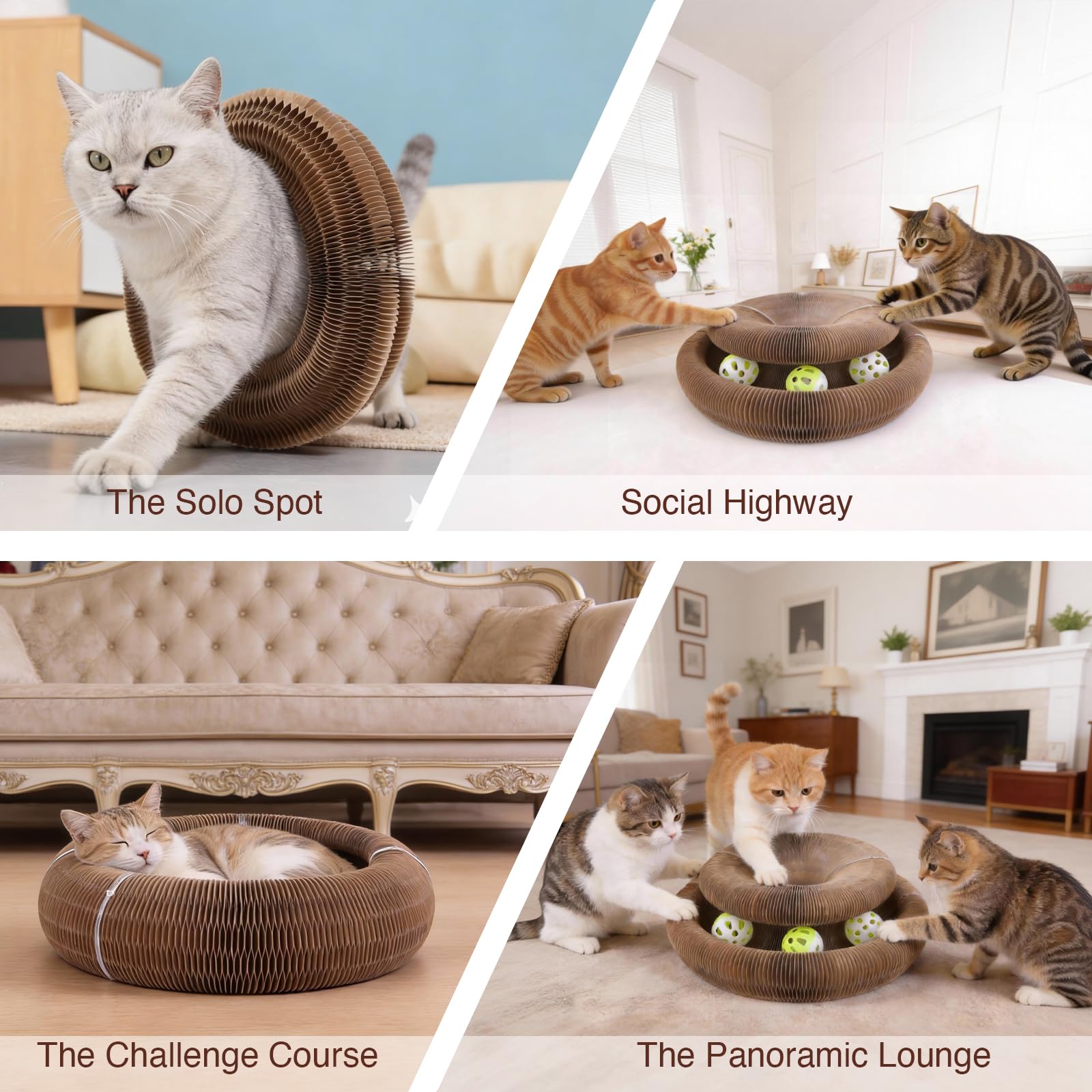 Kitty Kurlz: griffoir rond et surface résistante pour griffage sans souci.