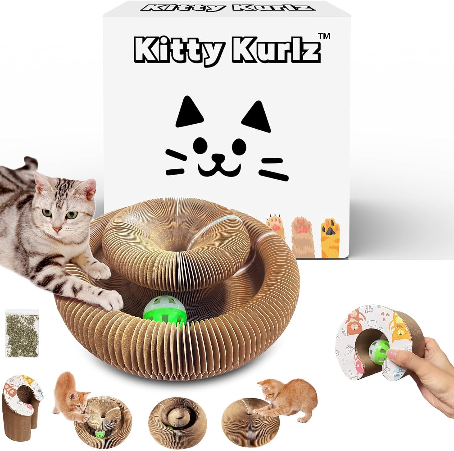 Kitty Kurlz: jouet chat infini pour stimulation mentale et divertissement durable.