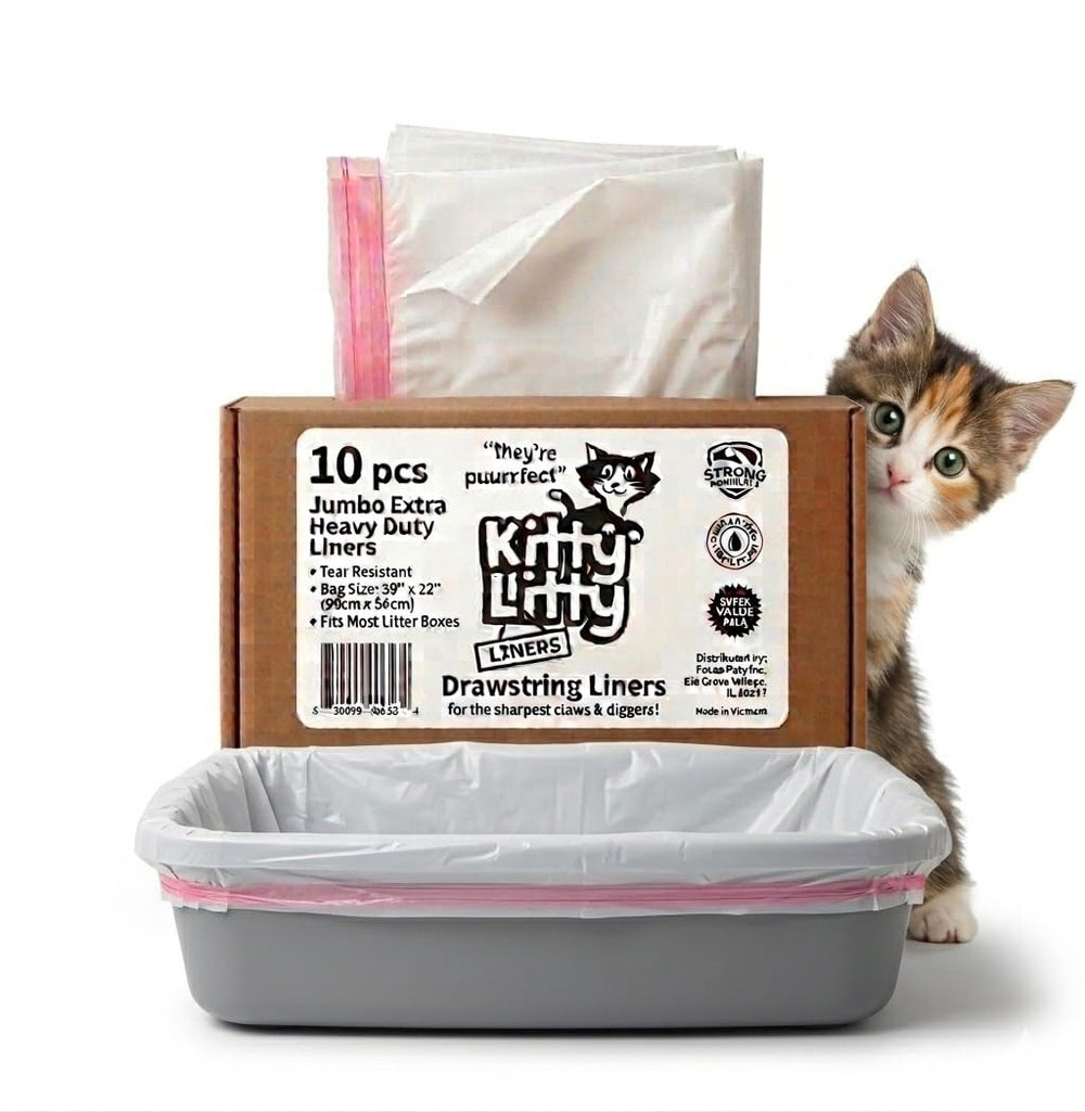 Kitty Litty sacs-litiere jumbo 39x22 adaptés pour grands bacs.