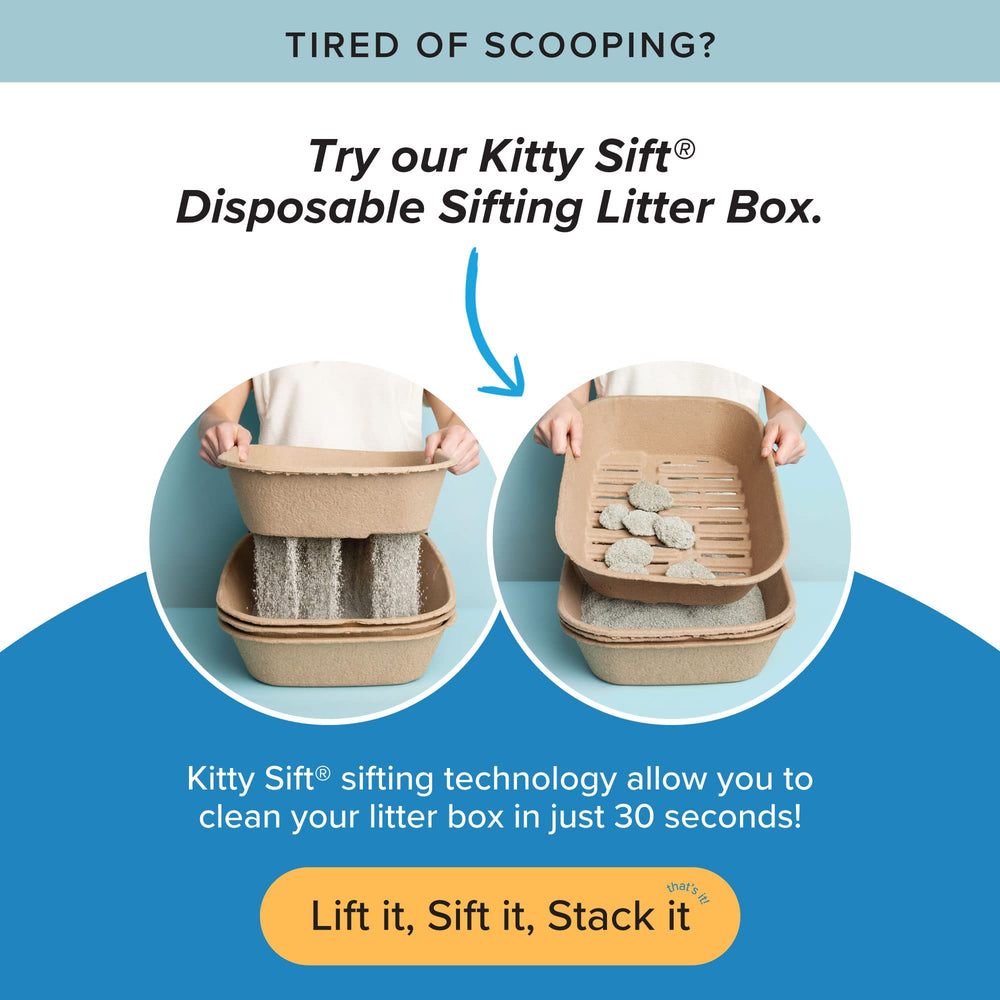 Kitty Sift FiberScoop conçu pour litière légère non agglomérante, usage quotidien.