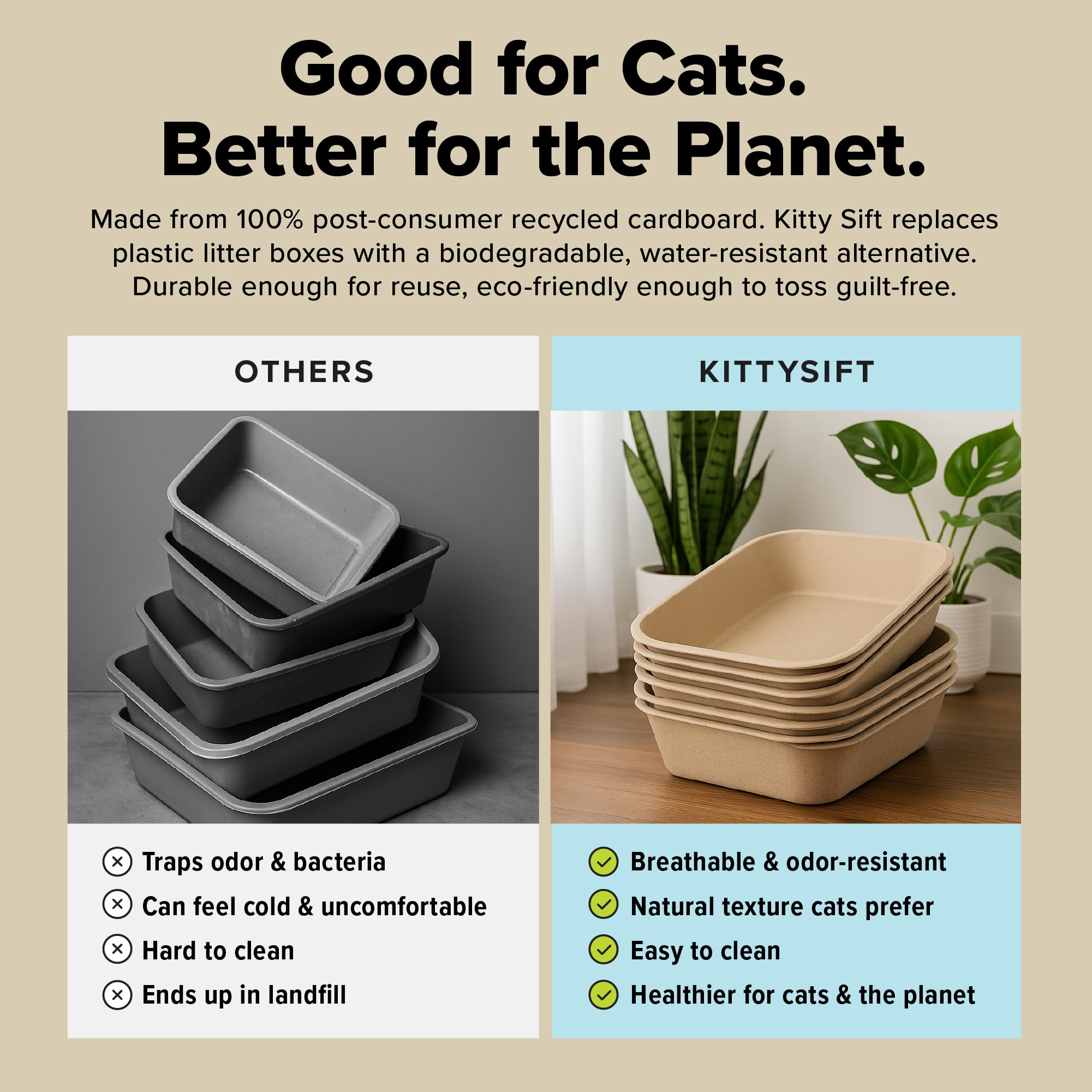 Kitty Sift portable et léger, parfait pour les voyages et déplacements.