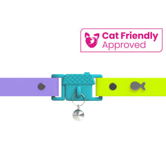 Collier Kittyrama avec boucle de dégagement rapide, sécurité renforcée.