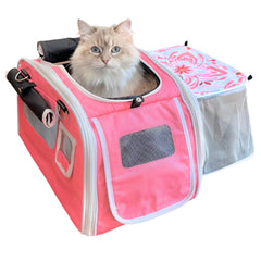 Kittyrama sac-chat souple en cabine avion, transport confortable sous le siège.