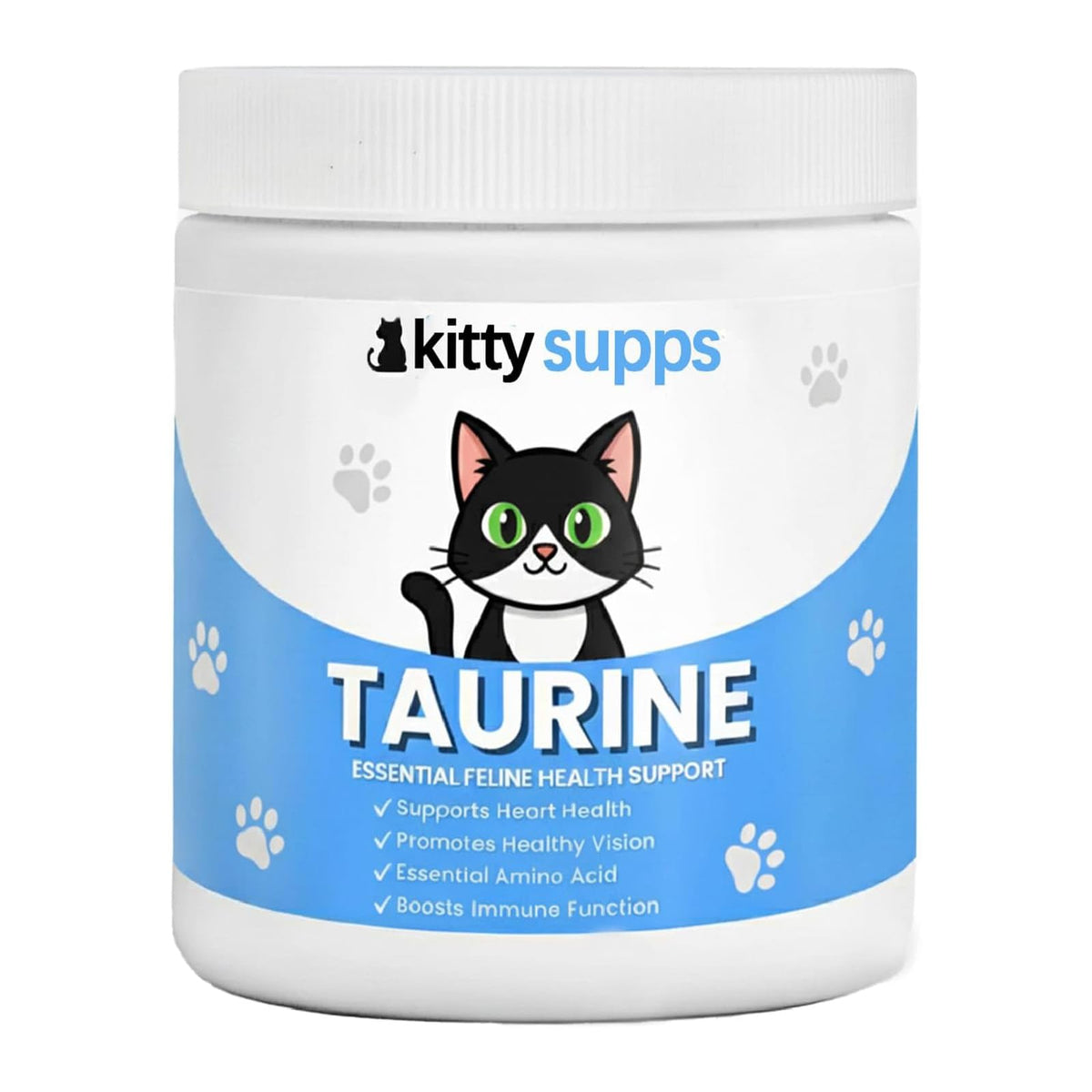 KittySupps Taurine pour chats – poudre 200 g favorisant énergie et vitalité.