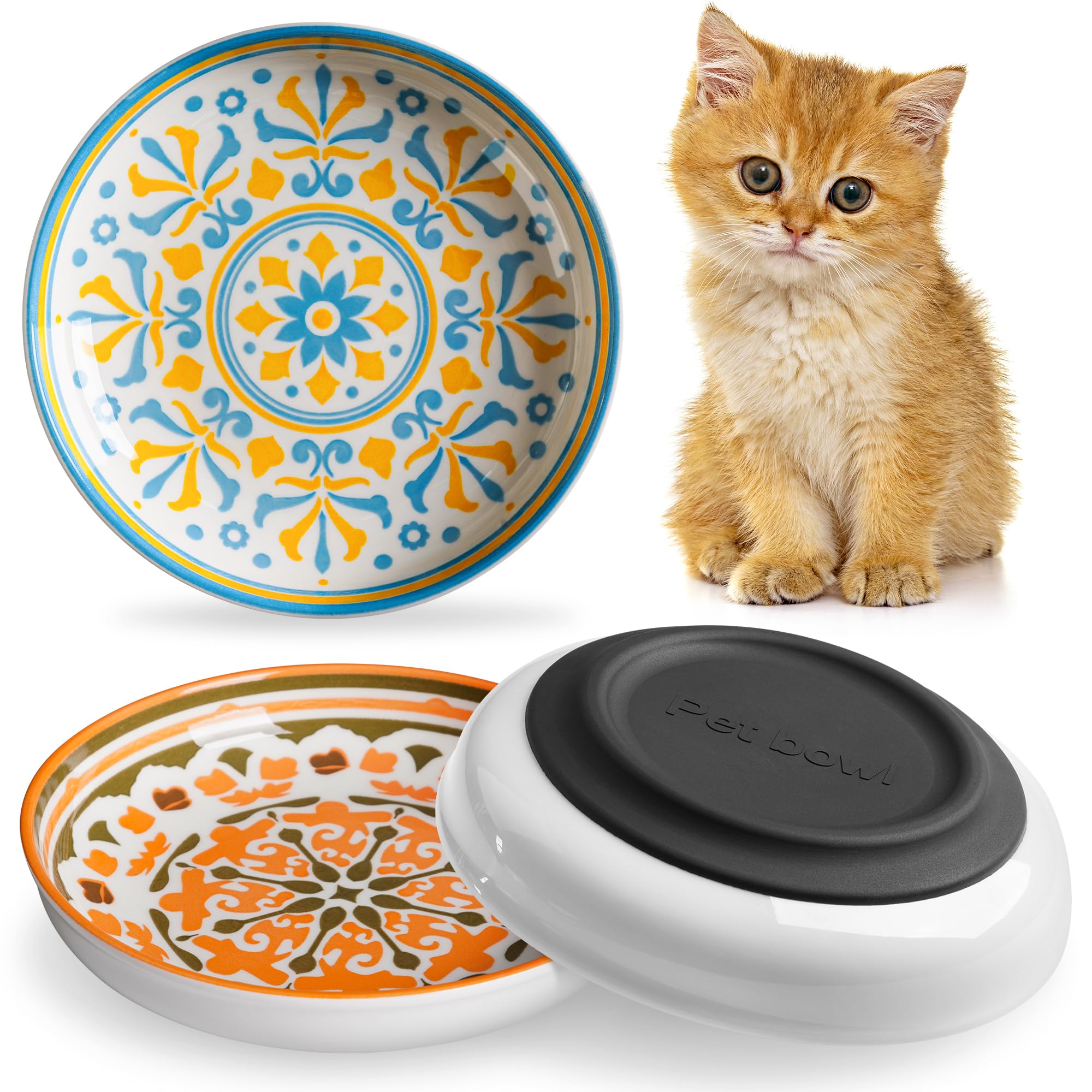 Bol Kitwinney pour chat avec base silicone antidérapante pour limiter les glissements.