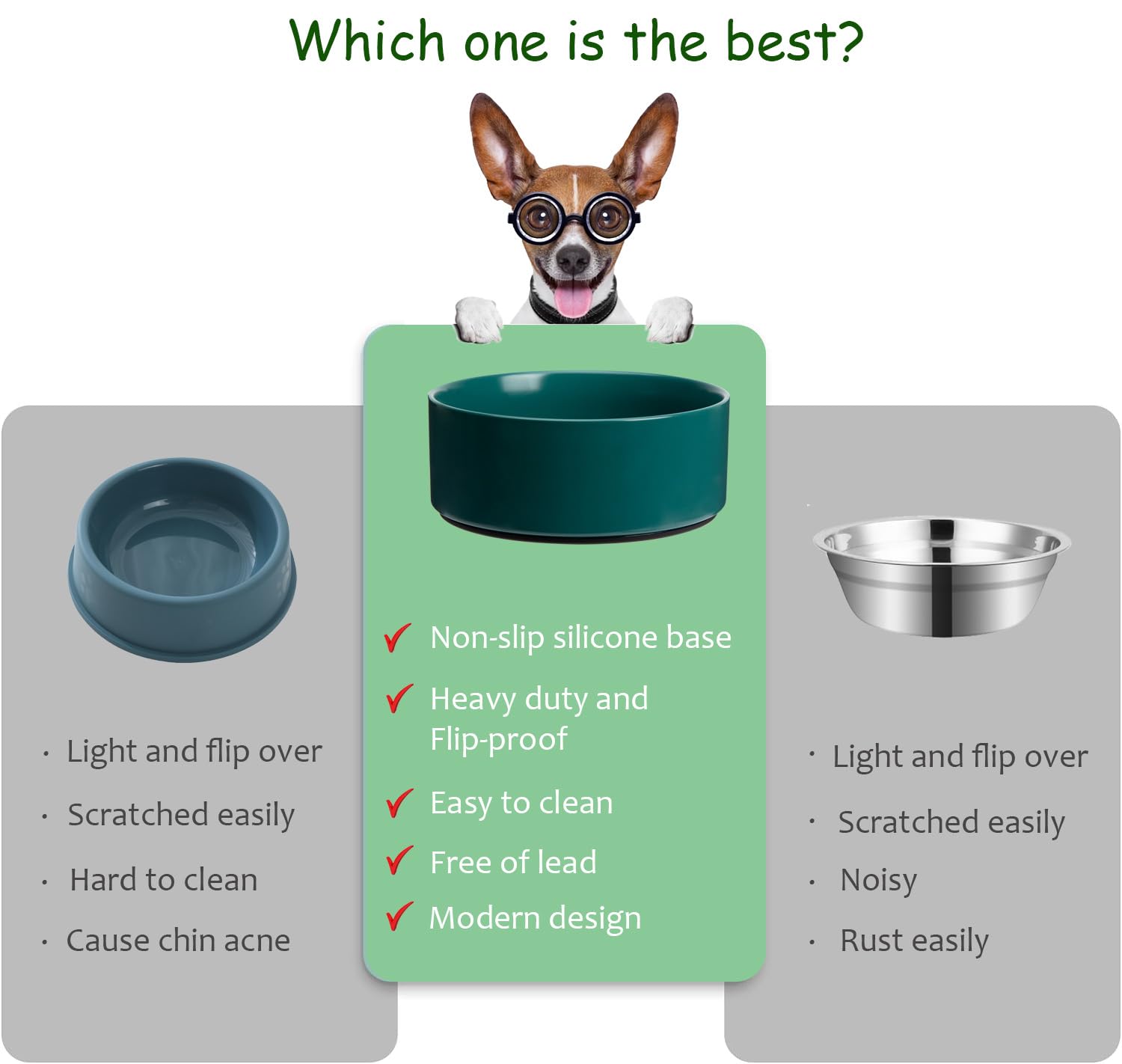 Kitwinney gamelle-chien-dimensions-20cm-vert — dimensions adaptées pour chiens de taille variée.