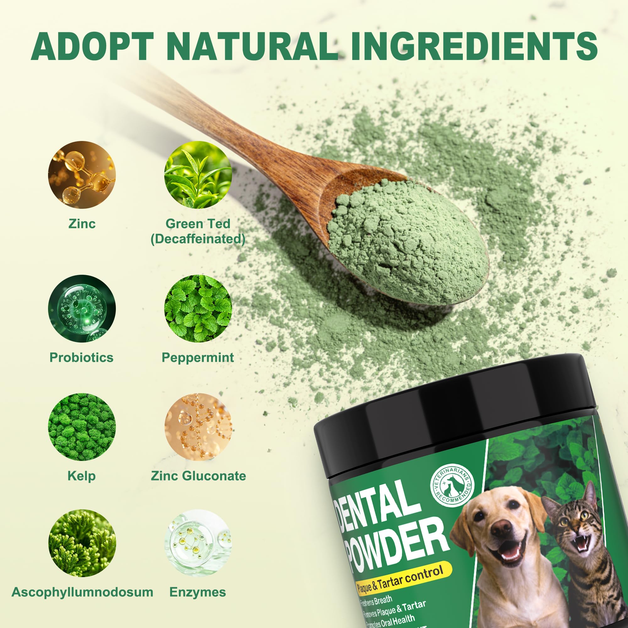 Saveur menthe et thé vert: fraîcheur durable pour votre chien.