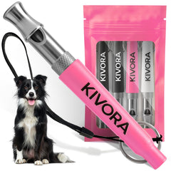 Sifflet KIVORA rose lot pour entraînement et réduction des aboiements