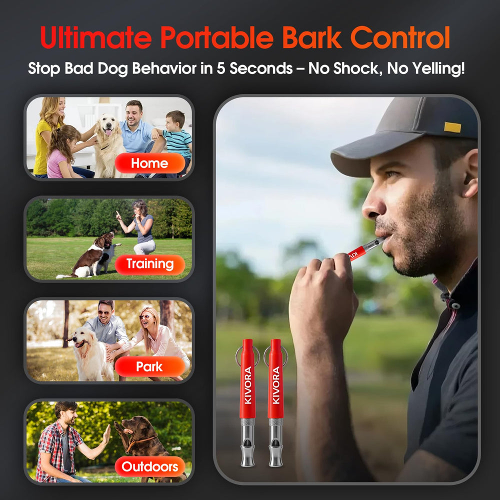 Sifflets ultrasoniques silencieux KIVORA inaudibles pour les humains.