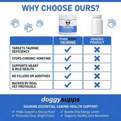 KLUNIZ Doggy Supps Taurine — mélange simple dans nourriture sèche.