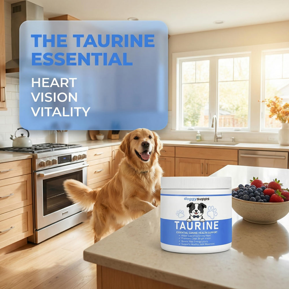 KLUNIZ Doggy Supps Taurine — formule sans céréales pour chiens sensibles.