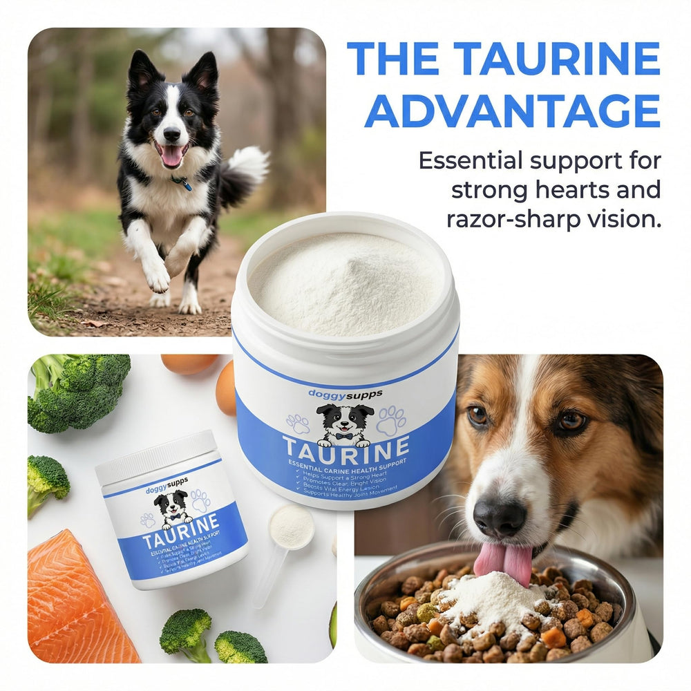 KLUNIZ Doggy Supps Taurine — convient à toutes les tailles de chiens.