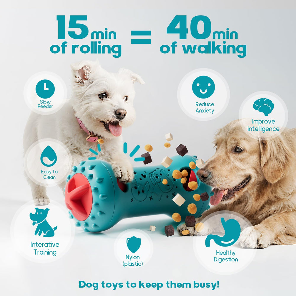 Dispenseur gourmand Knitly pour chien avec ouvertures ajustables et portions.
