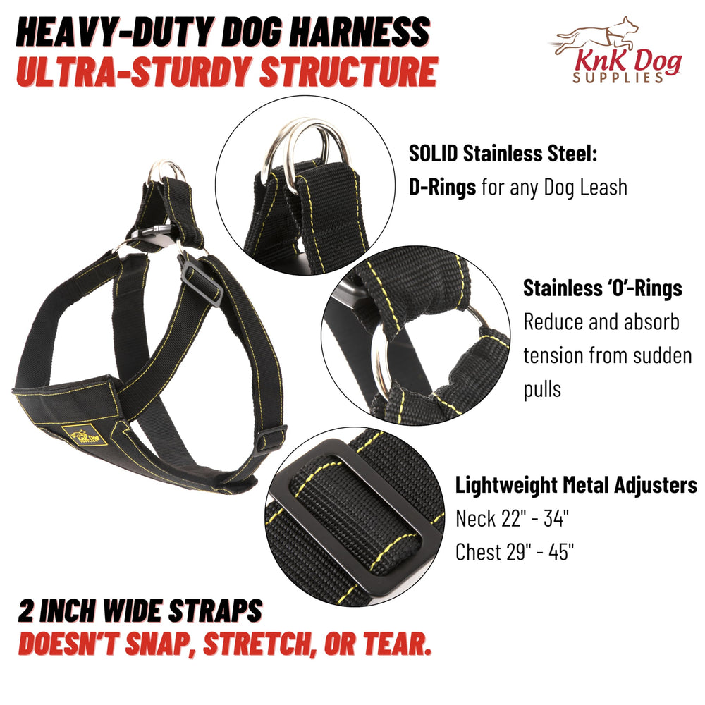 KNK Harnais Durable Tactique Sangles Métal, longévité pour chiens de grande taille.