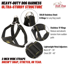 KNK Harnais Durable Tactique Sangles Métal, longévité pour chiens de grande taille.