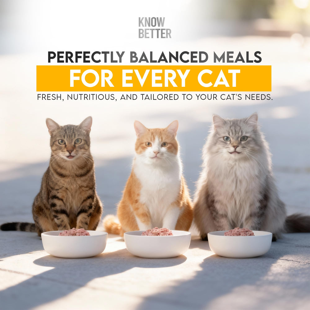 Know Better Portion Chat Adulte: portions adaptées pour repas maison équilibré.