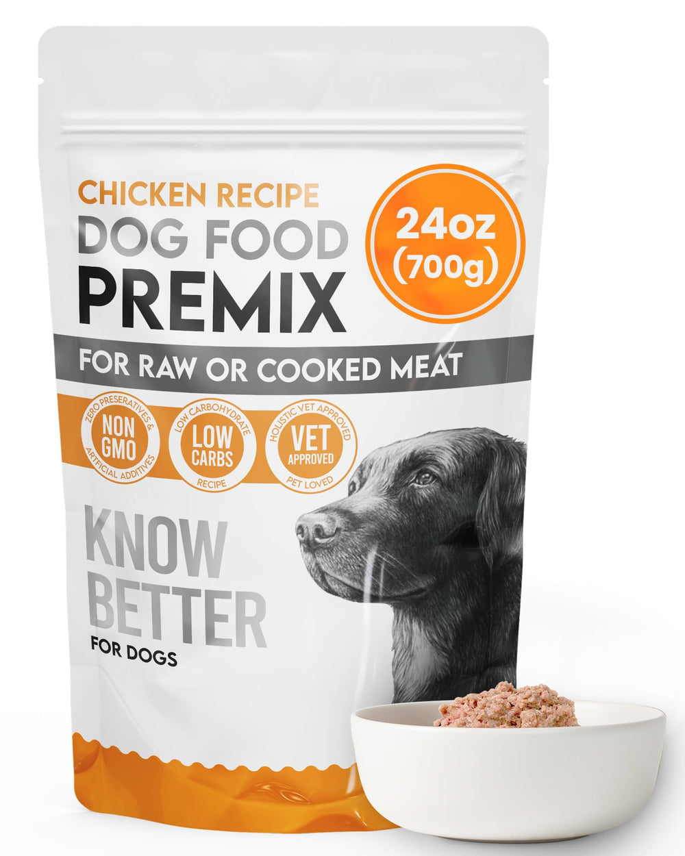 Know Better Poulet Premix : sachet prêt pour repas maison équilibré.