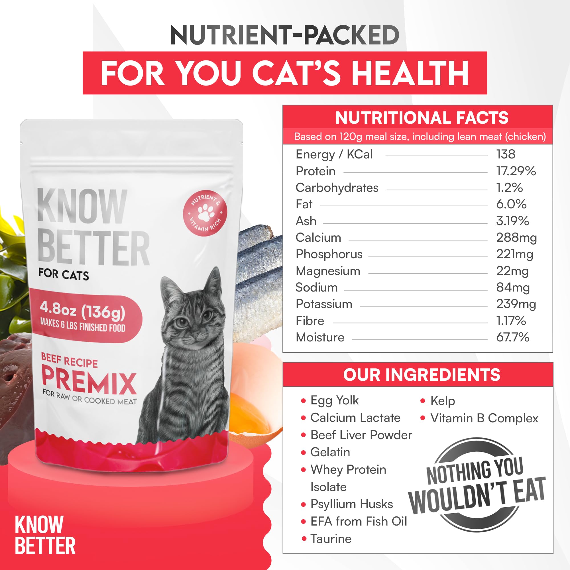 Know Better Premix Boeuf - préparation avec eau pour repas cru ou cuit.