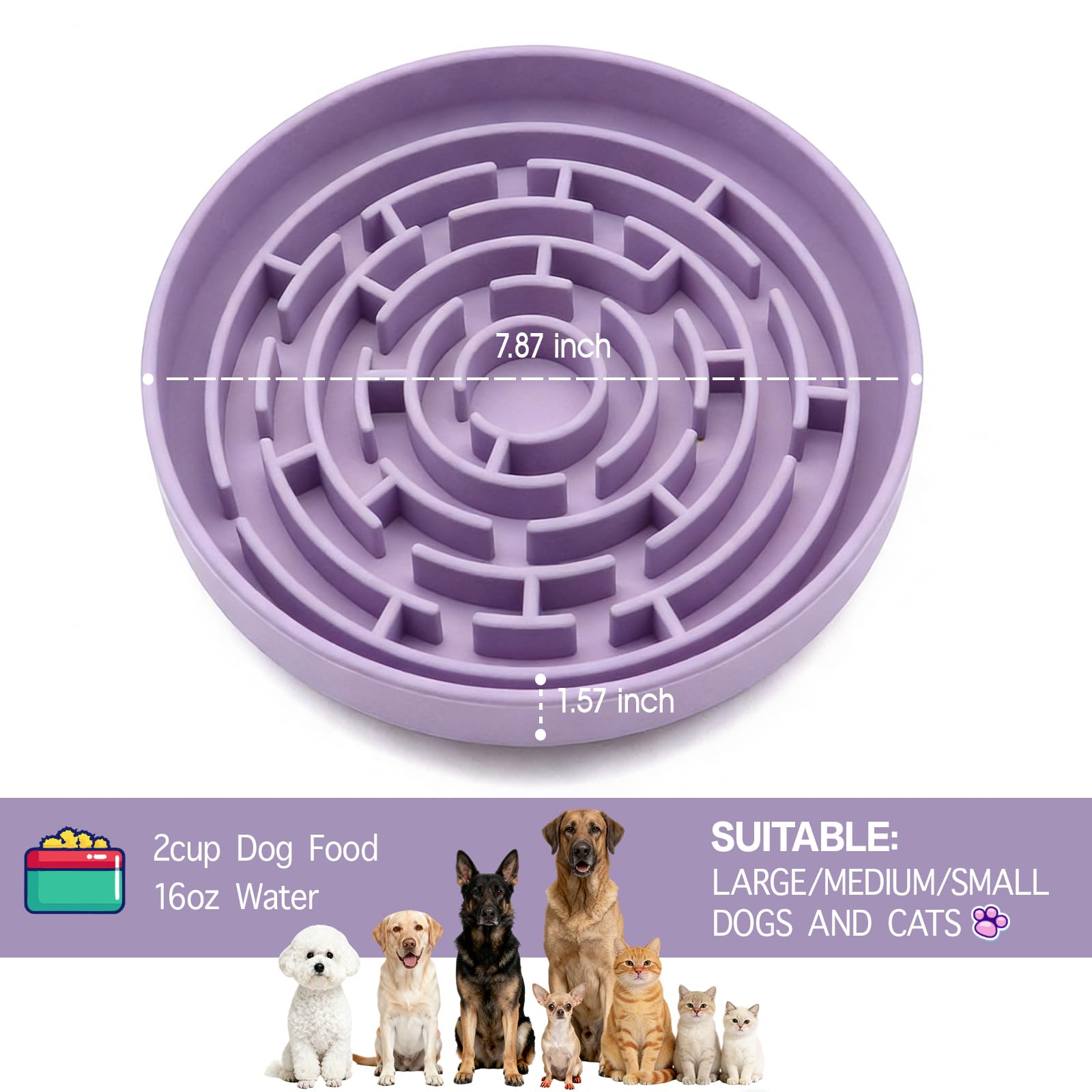 KOAIDOLMO bol lent en silicone, base ventouse anti-glouton pour surface stable.