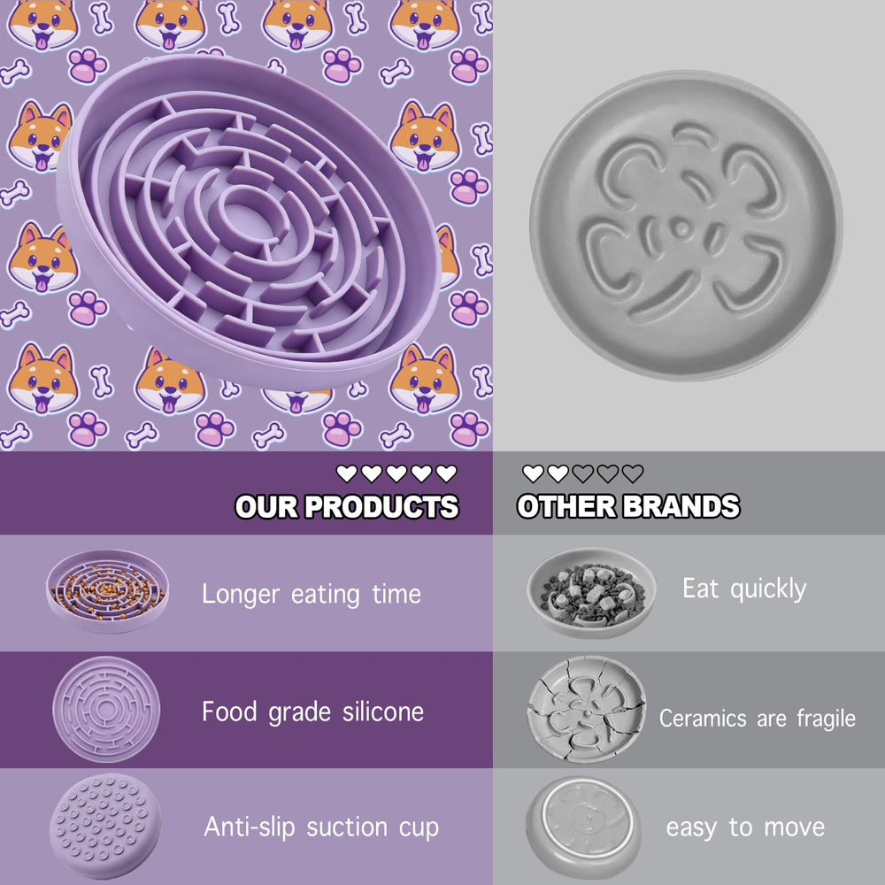 KOAIDOLMO bol lent en silicone, design labyrinthique pour des bouchées plus petites.