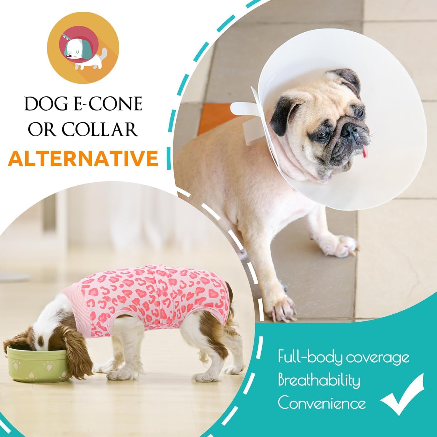 KOESON Combinaison chien récupération abdomen, protection ciblée et liberté de mouvement.