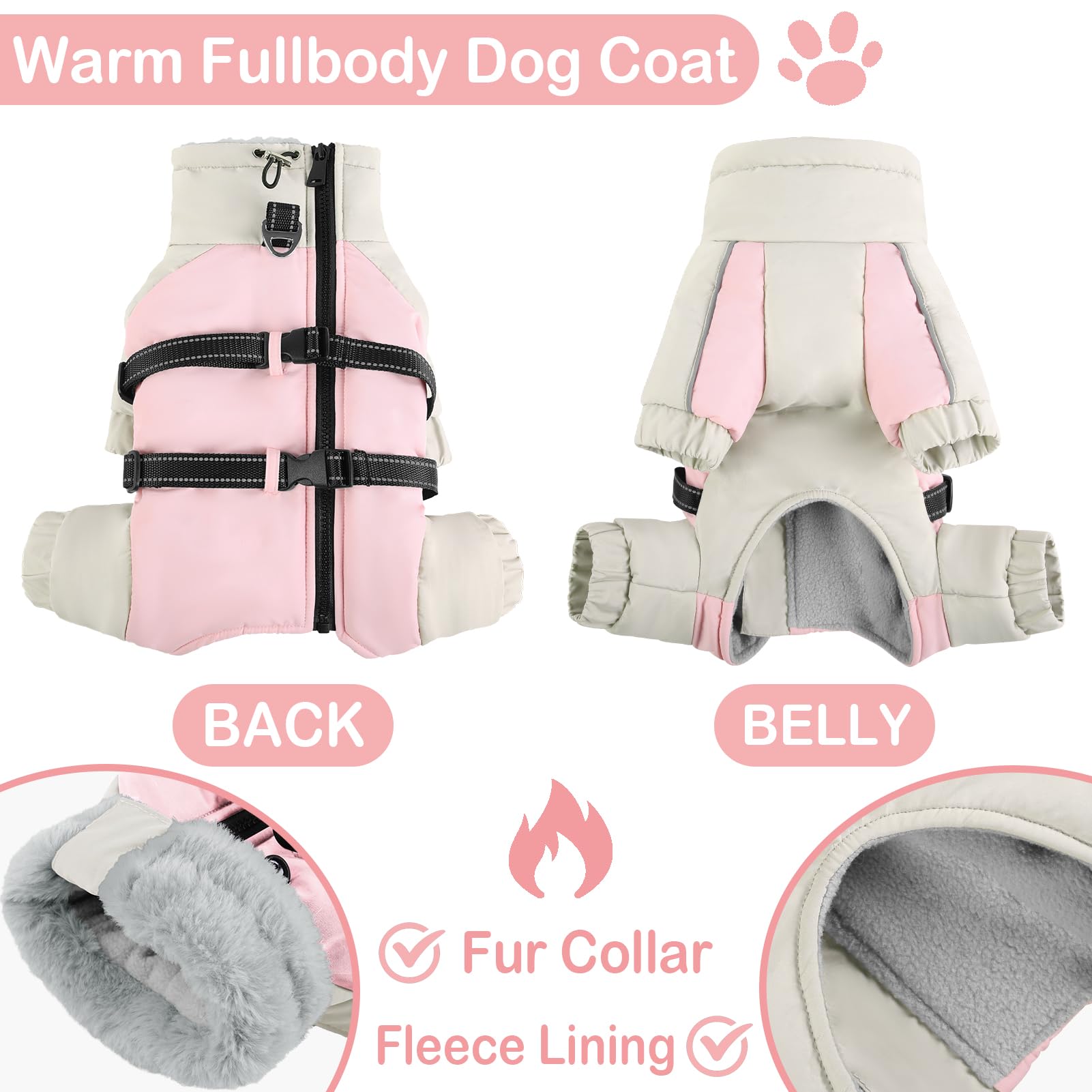 KOESON manteau hivernal avec boucles reglables sur l'abdomen, ajustement pratique.