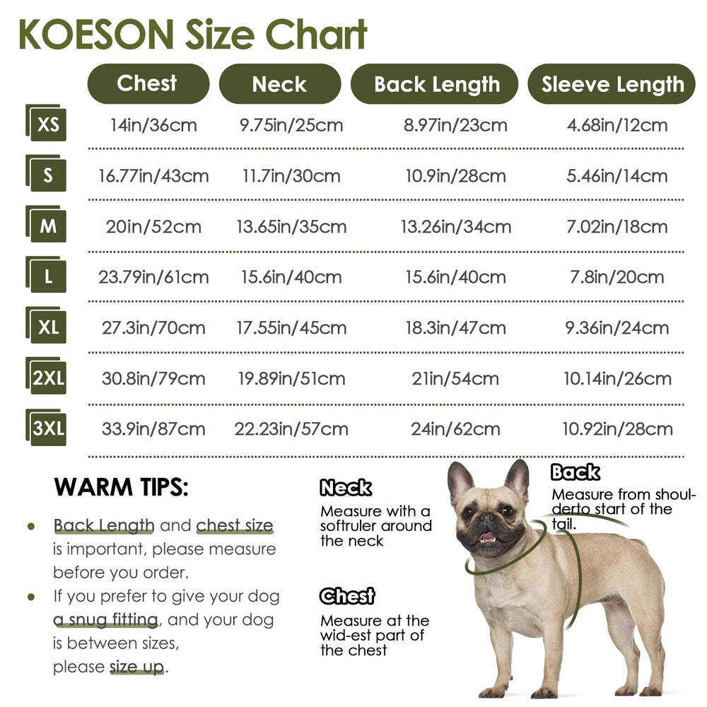 KOESON Recovery Suit tailles multiples chien, ajustement fiable pour diverses morphologies.