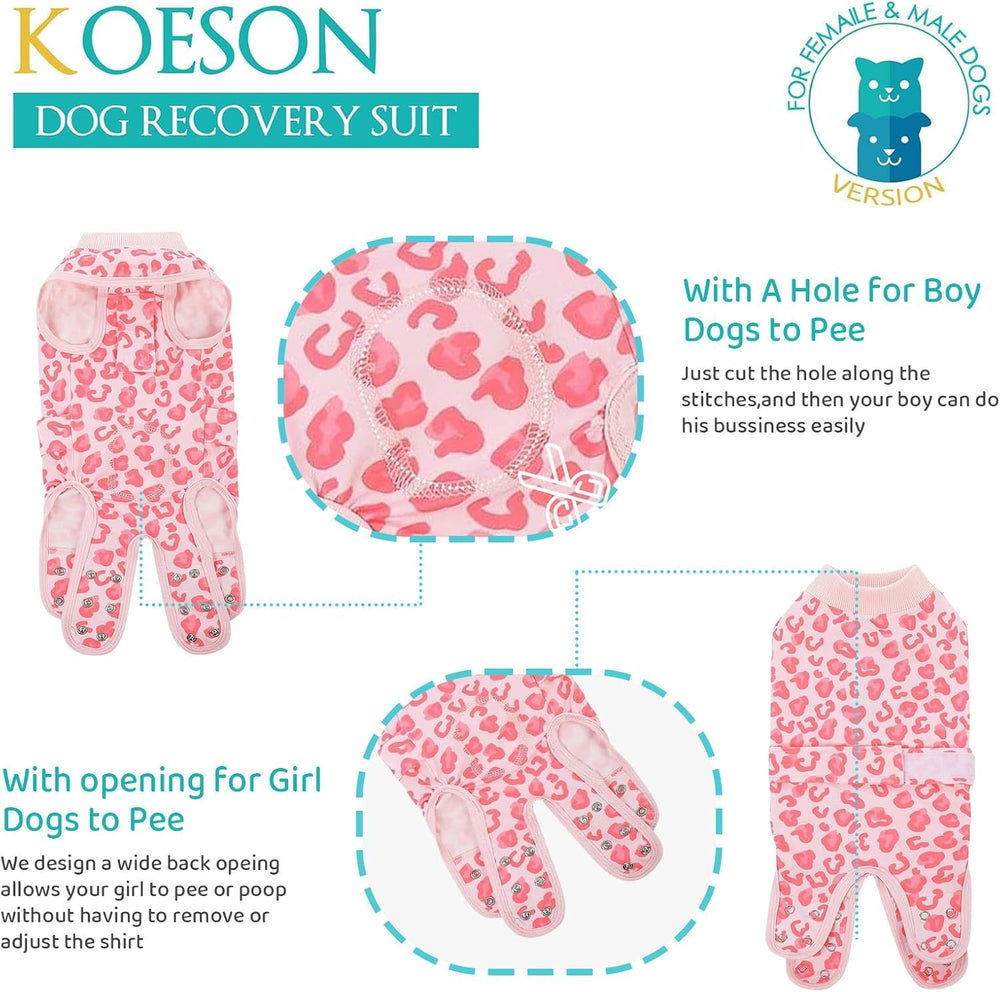 KOESON Vetement chien anti-léchage post-op, prévient le léchage tout en restant maniable.
