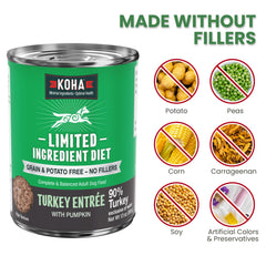 KOHA 90 pour cent viande, repas humide riche en protéines pour chiens actifs.