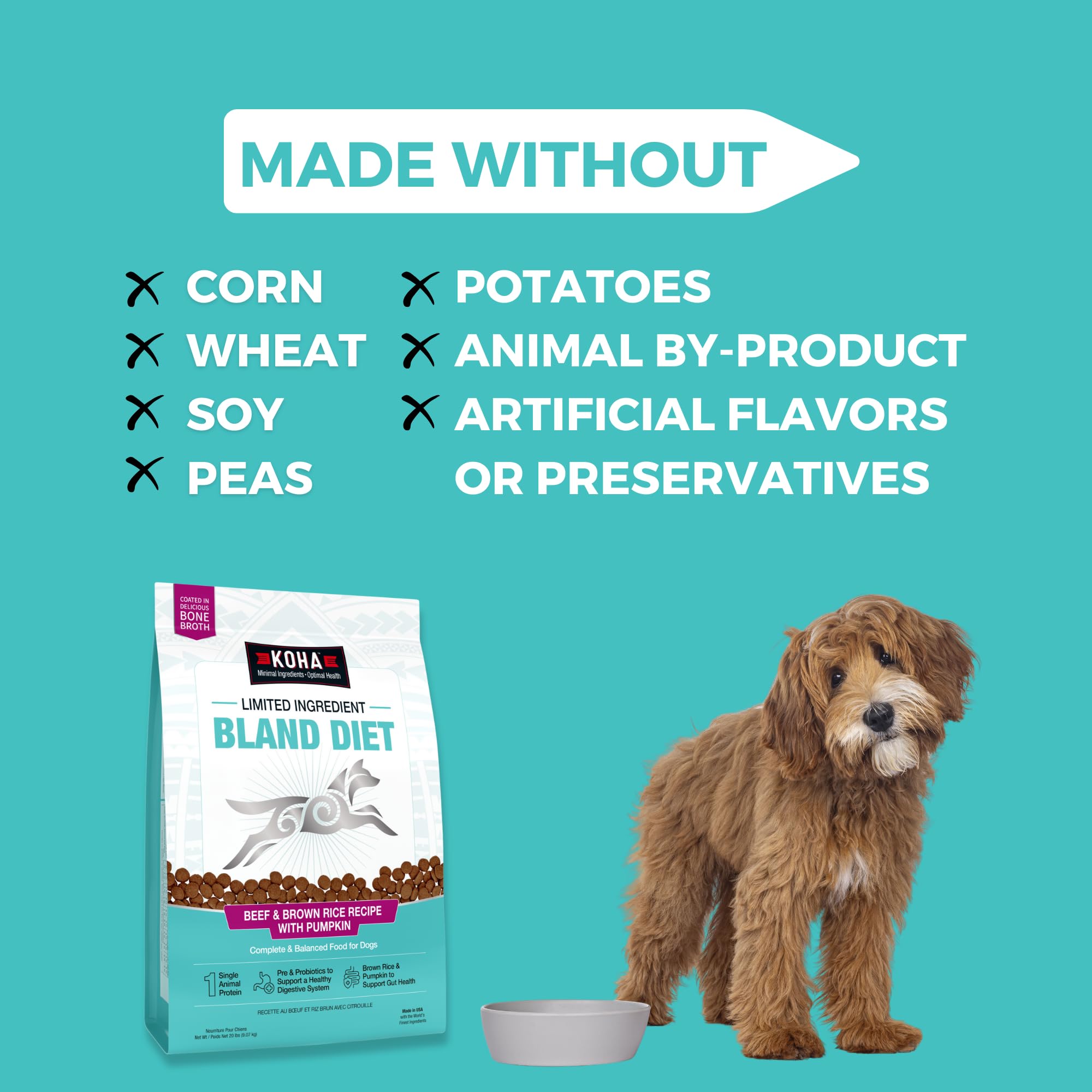KOHA Bland Diet emballage clair et pratique prêt à l'emploi KOHA