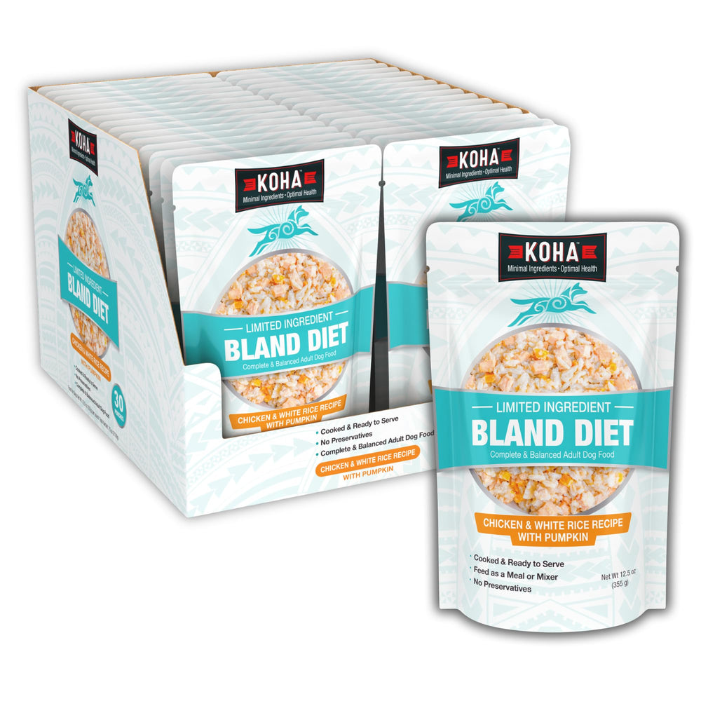 KOHA Bland Diet poulet et riz, emballage pratique prêt à servir pour chiens sensibles