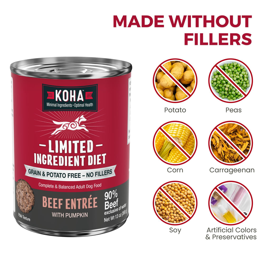 KOHA boeuf entree : chien dégustant un repas équilibré.