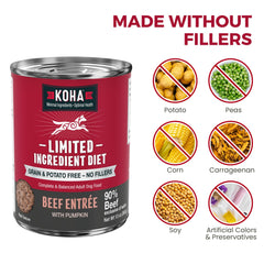KOHA boeuf entree : chien dégustant un repas équilibré.
