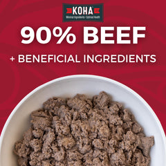 KOHA boeuf entree : texture humide riche en viande pour un repas appétissant.
