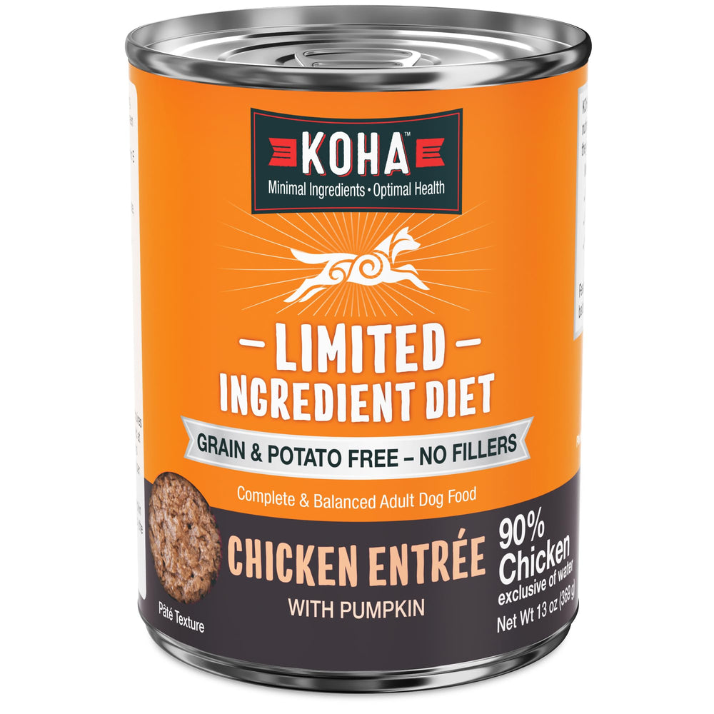 KOHA entrée-limite-ingredient-chien-pate, pâté appétent pour chiens sensibles.