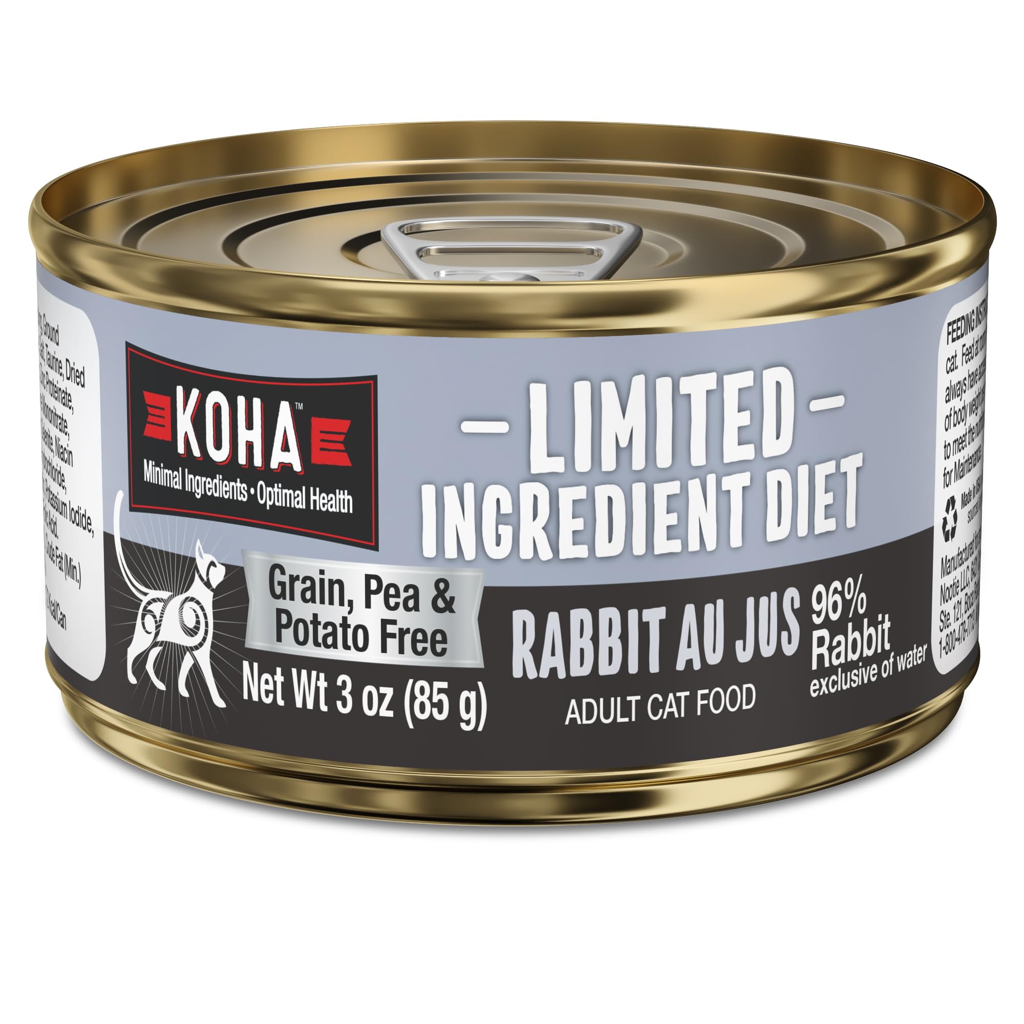 KOHA Pâté Lapin en boîte ouverte: soutien à une digestion douce.
