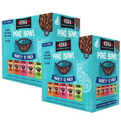 KOHA Poké Bowl chat dégustant thon-saumon, pour éveiller l'appétit.
