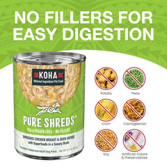 KOHA Pure Shreds super-aliments citrouille carottes épinards : soutien digestif et immunitaire.