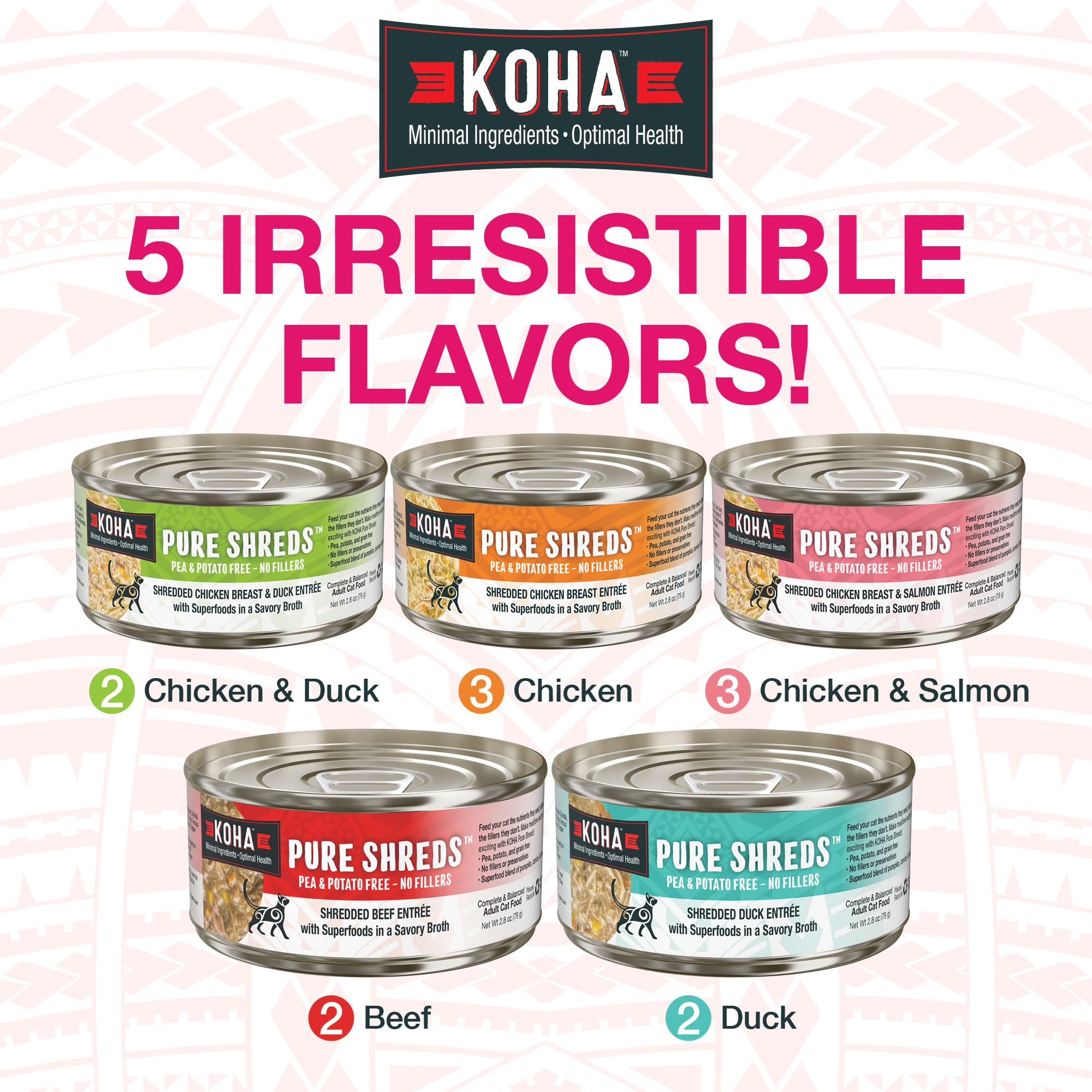 KOHA Pure Shreds, texture effilochée dans bouillon savoureux.