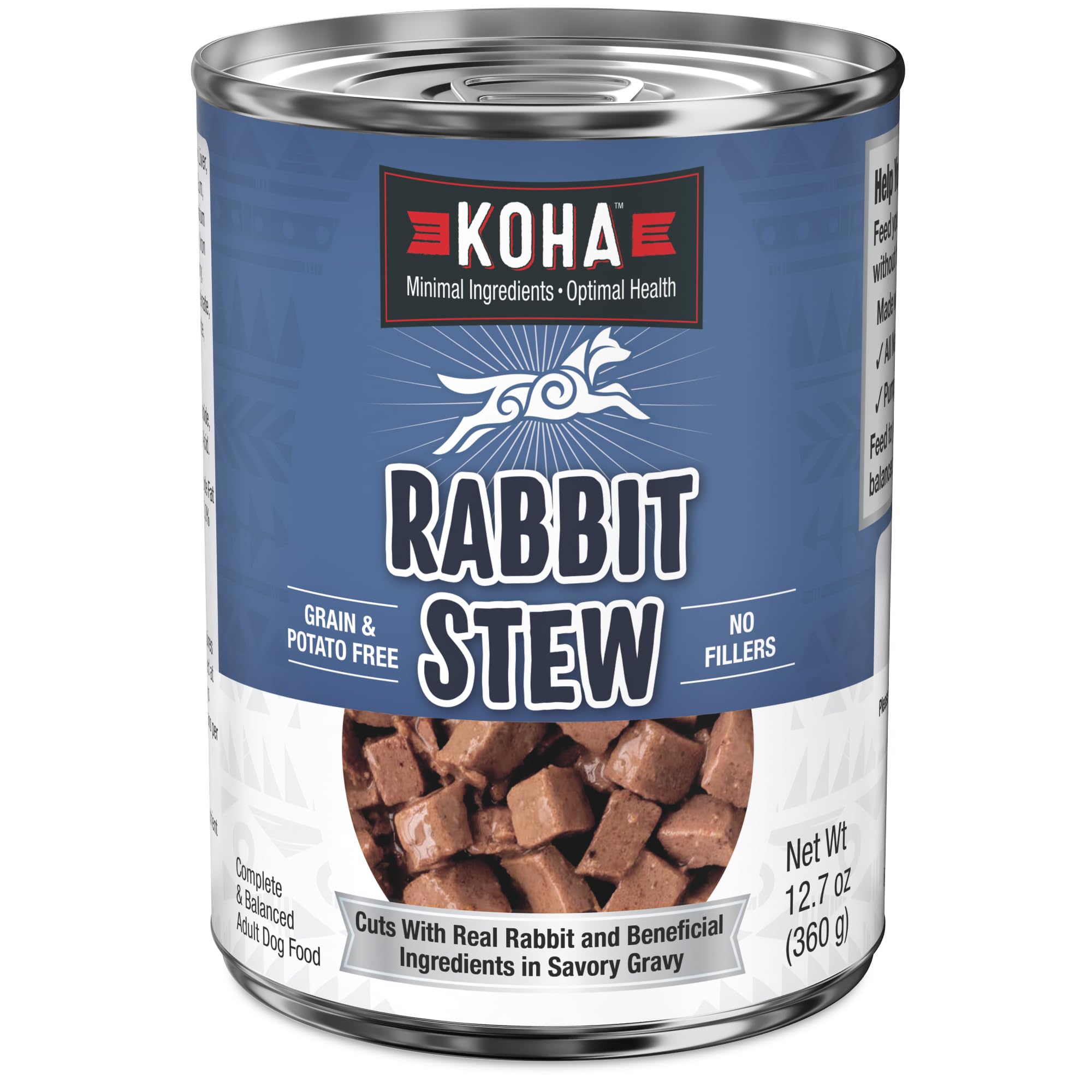 Koha ragout lapin ingrédients minimaux: présentation des ingrédients sans céréales.