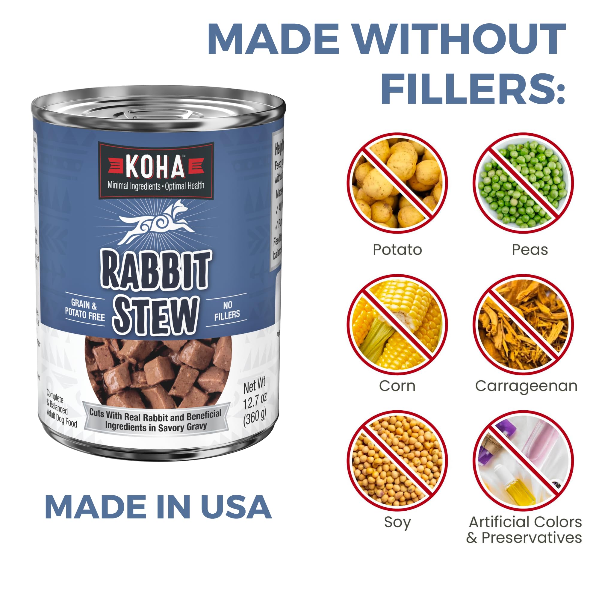 Koha ragout lapin sans cereales: formule adaptée chiens sensibles.