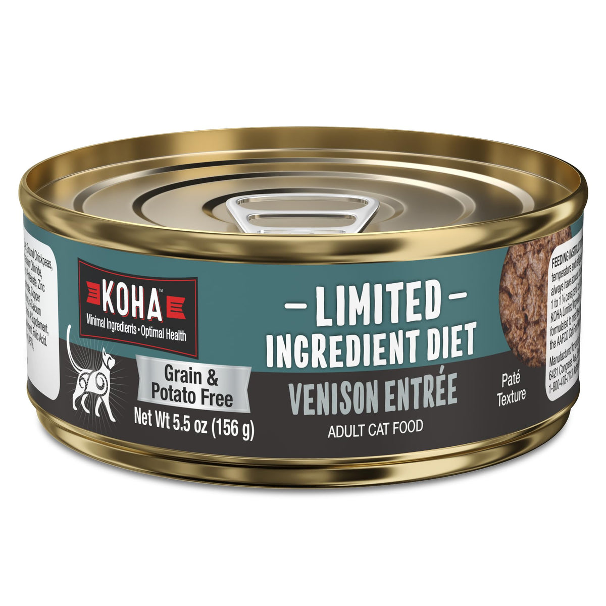 KOHA venaison pâté chat en boîte 24, repas facile et pratique pour les chats.