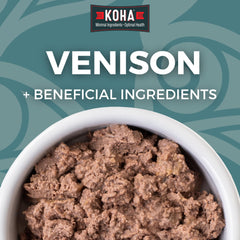 KOHA Venison Entrée, texture pâté, facile à digérer pour estomacs sensibles.
