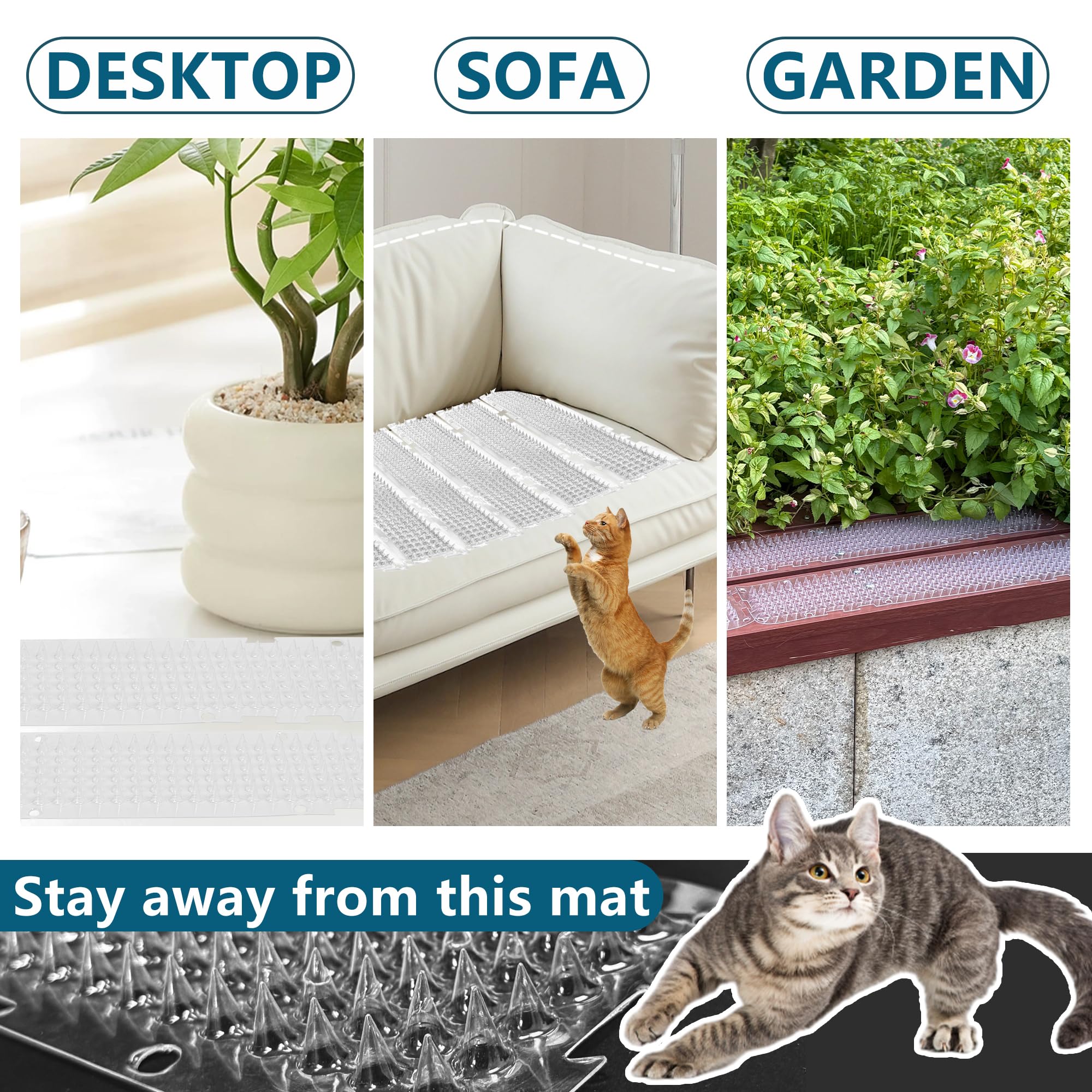 KOKMEYA installation simple tapis deterrent chat avec rubans adhésifs