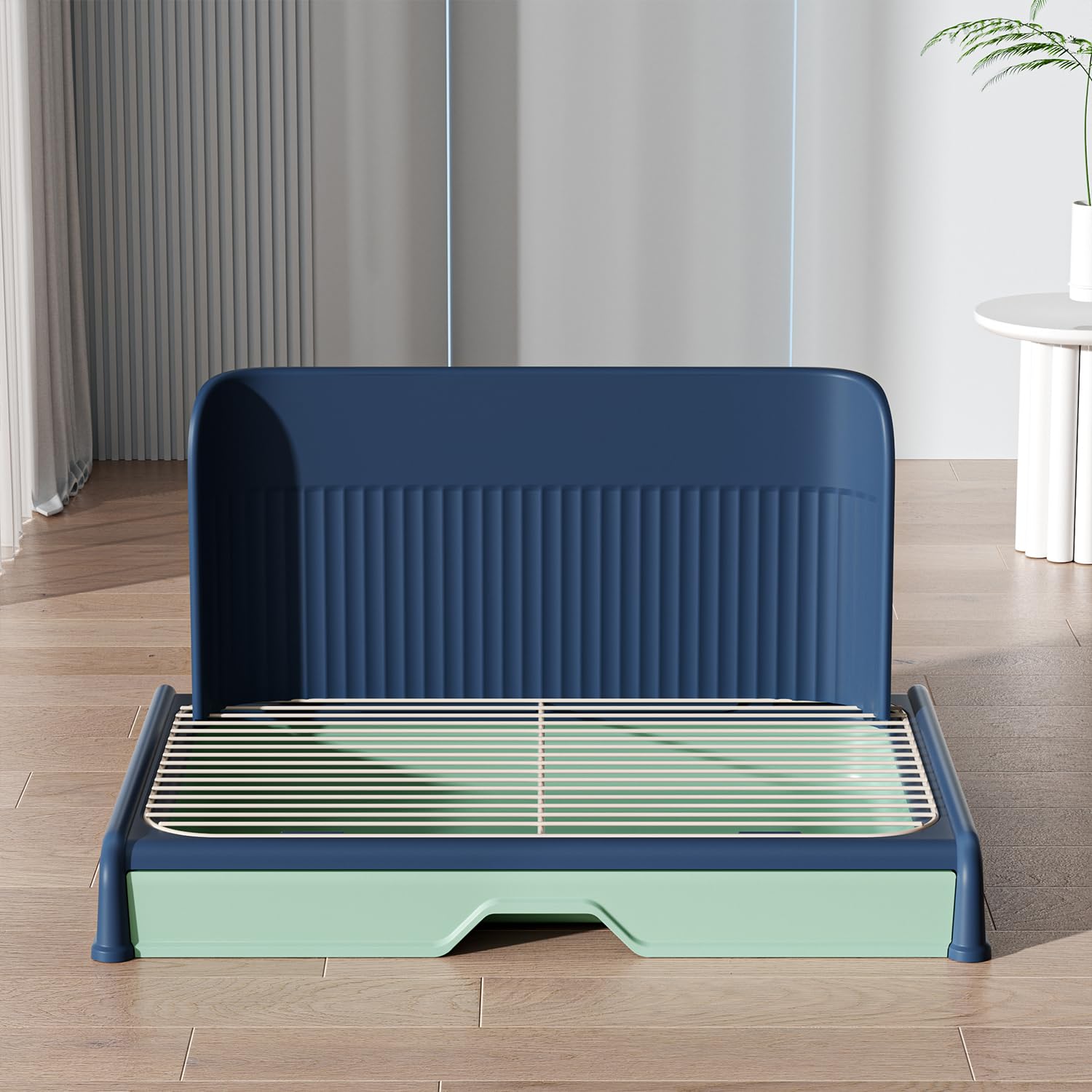 Nettoyage rapide du bac avec grille maille Kola Panda bleu.